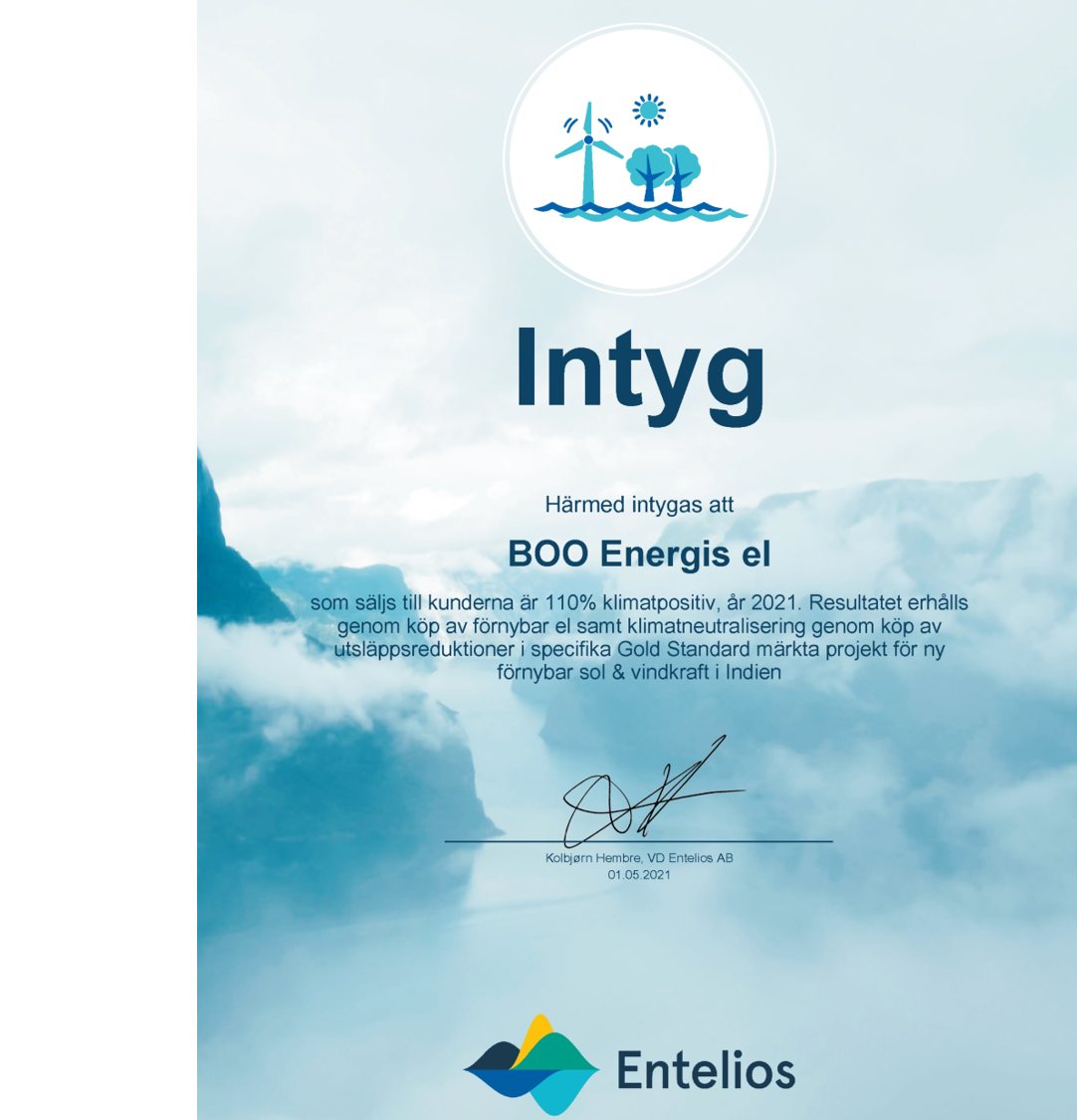 Intyg BOO Energi 2021 110 klimatpositiv Sida 1 2