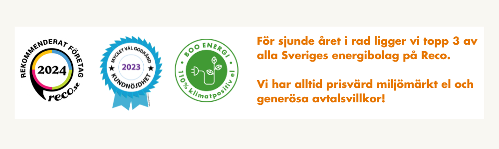 Vi sjätte året i rad ligger vi i topp av alla Sveriges energibolag på Reco. 1